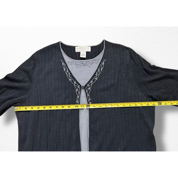 Vintage 100% Silk Maggie McNaughton Layered Sweater, Size 1X - Picture 6 of 8